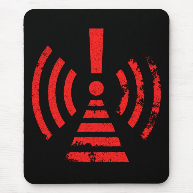 Mousepad Retro Keep Back Energy Warning Symbol (Frente)
