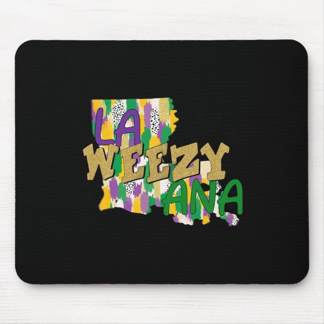 Mousepad Retro La Weezy Ana Happy Mardi Gras Louisiana Nova (Frente)