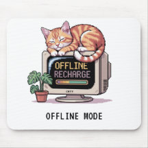 Retro Lofi PixelArt Gato Adormecido Tapete de Rato