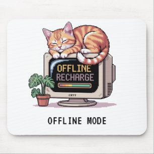 Mousepad Retro Lofi PixelArt Gato Adormecido Tapete de Rato
