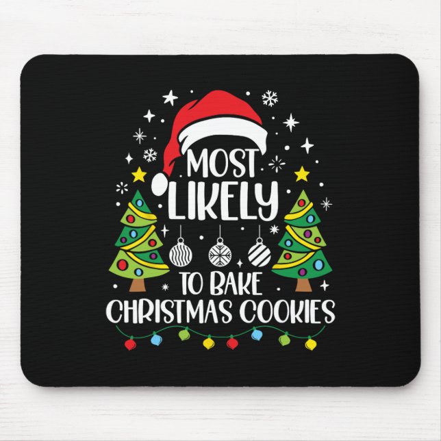 Mousepad Retro Mais Provável À Família De Cookies De Natal  (Frente)