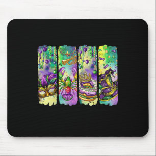 Mousepad Retro Mardi Gras Fleur De Lis King Cake Louisiana