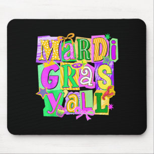 Mousepad Retro Mardi Gras Yall Coquette Laço Novo Orleans C