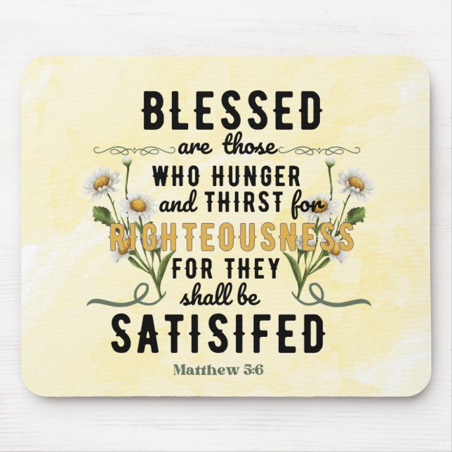 Mousepad Retro Matthew 5:6 Watercolor (Frente)