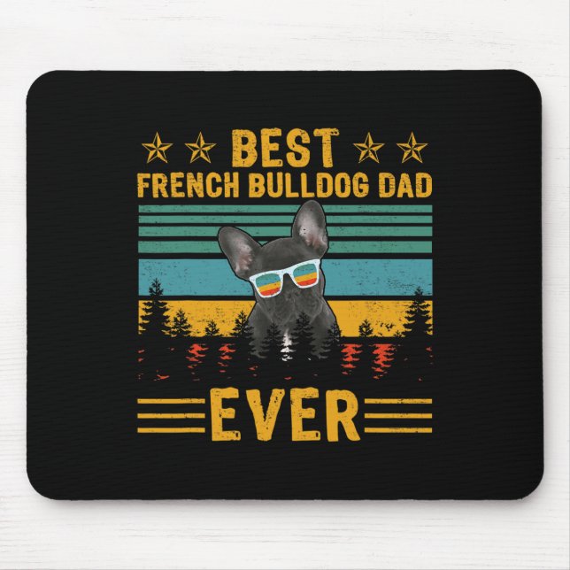 Mousepad Retrô Melhor Pai de Bulldog Francês Nunca Cachorro (Frente)