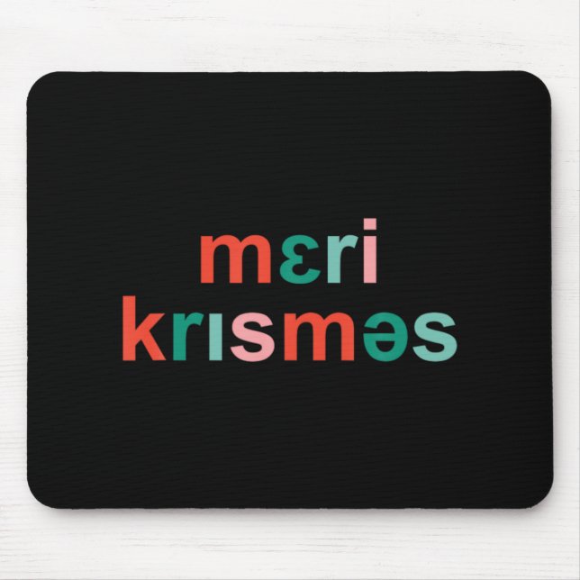 Mousepad Retro Merry Christmas Slp Phonetics Funny Speech T (Frente)