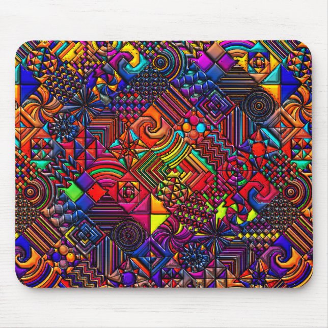 Mousepad retro moderno da edredão digital (Frente)