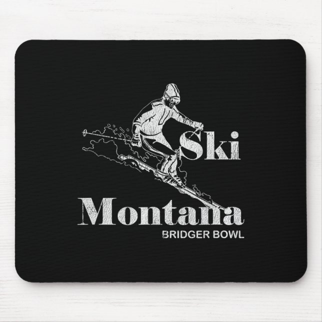 Mousepad Retro Montana Bridger Bowl Skiing Tee (Frente)
