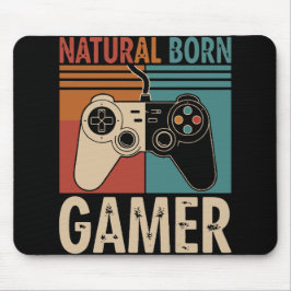 Mousepad Retro Natural Born Gamer Funny