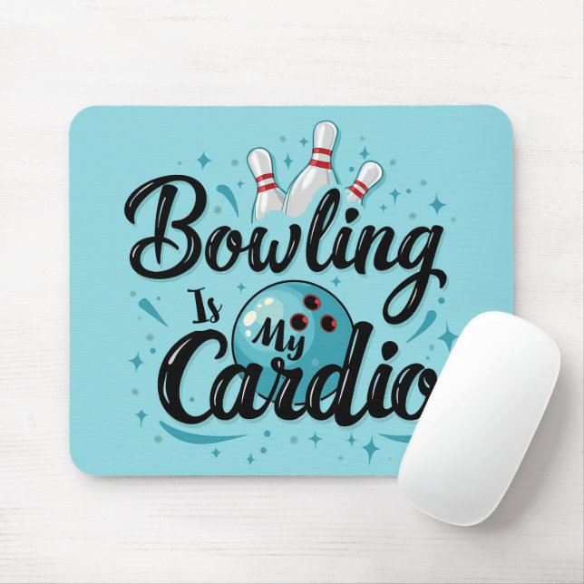 Mousepad Retro Neon "A Boliche É O Meu Cardio" Boliche Engr (Com mouse)