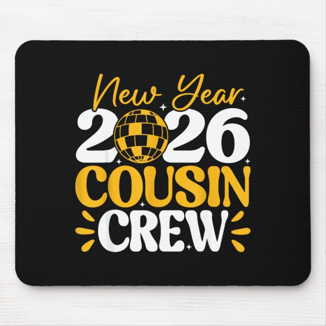 Mousepad Retro New Year 2026 Cousin Crew New Years Eve Nye  (Frente)