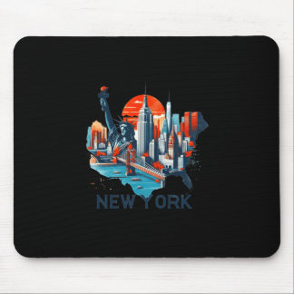 Mousepad Retro New York Skyline Silhouette 