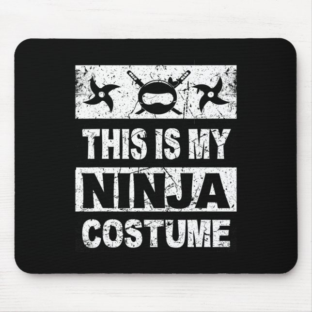 Mousepad Retro Ninja Costume Halloween Para Meninos (Frente)