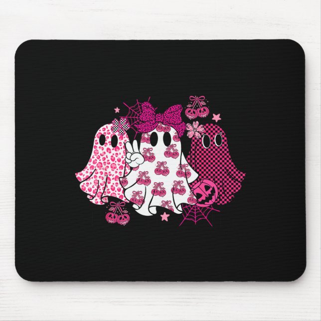 Mousepad Retro Nk Leopard Pumpkin Ghost Halloween Women Gir (Frente)