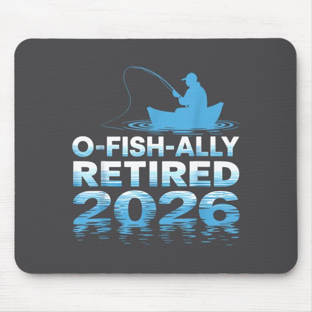 Mousepad Retro O-fish-ally Retired 2026 Fisherman Fishing R (Frente)
