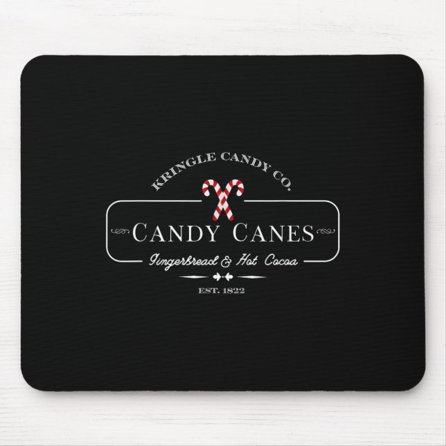 Mousepad Retro Old Fashioned Kringle Candy Canes Co Merry C (Frente)