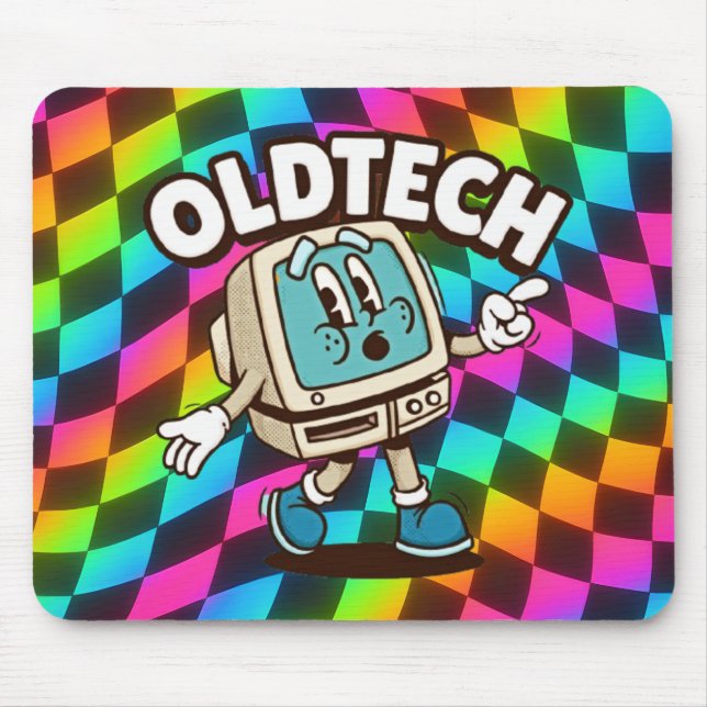 Mousepad Retro OldTech Psicodélico (Frente)