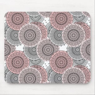 Mousepad Retro, padrão retrô, azul e rosa, elegante