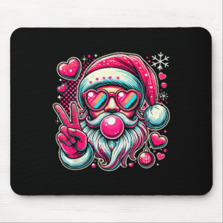 Mousepad Retro Papai Noel soprando bolha Legal Sinal de Paz