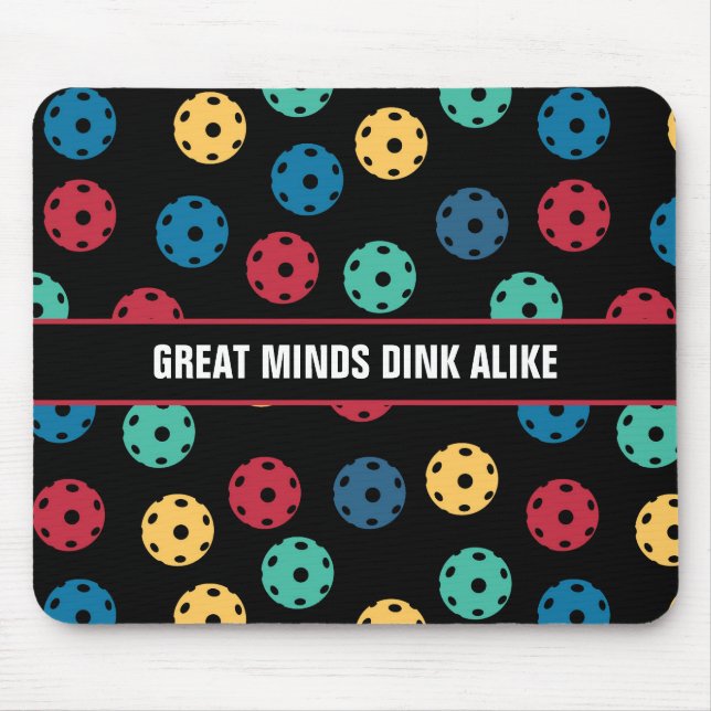 Mousepad 😍 Retro Picklebolas / preto com texto personaliza (Frente)