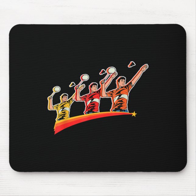 Mousepad Retro Play Badminton Sport Player Shuttle  (Frente)