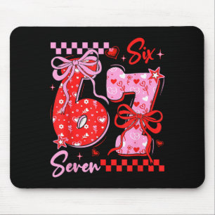 Mousepad Retro Preppy Coquette Laço 6 7 Seis Sete Amor Vale