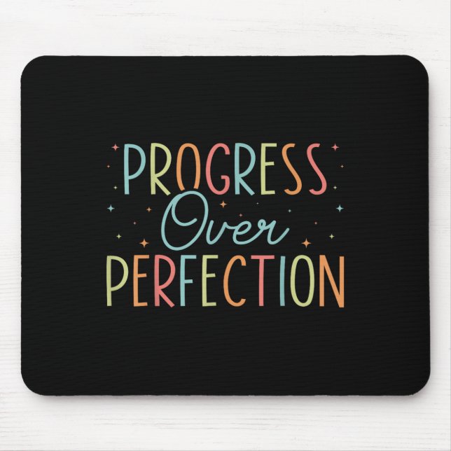 Mousepad Retro Progress Over Perfection Motivational Quote  (Frente)