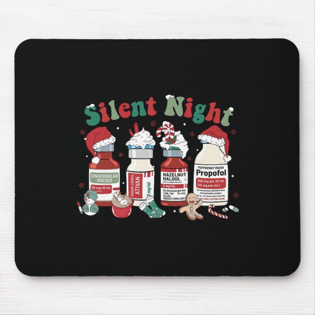 Mousepad Retro Propofol Silent Night Icu Nurses Funny Merry (Frente)
