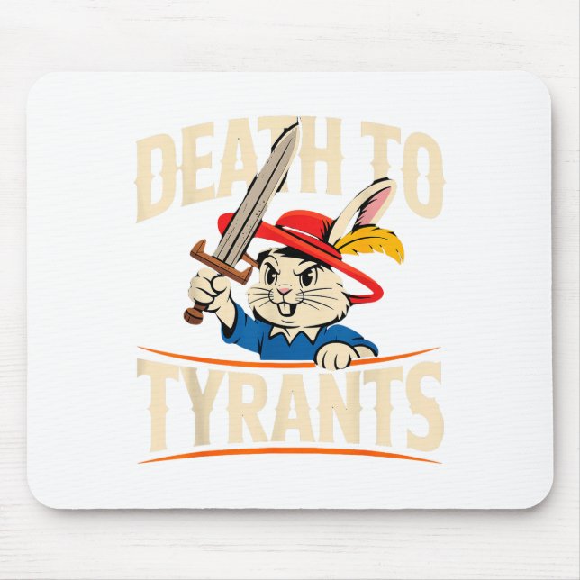 Mousepad Retro Rabbit Meme Death To Tyrants Funny  (Frente)