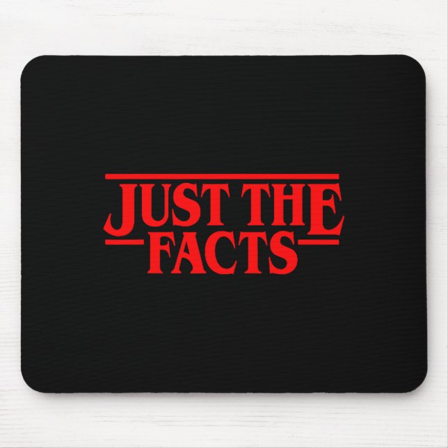 Mousepad Retro Red Quote Just The Facts Funny Basic Simple  (Frente)