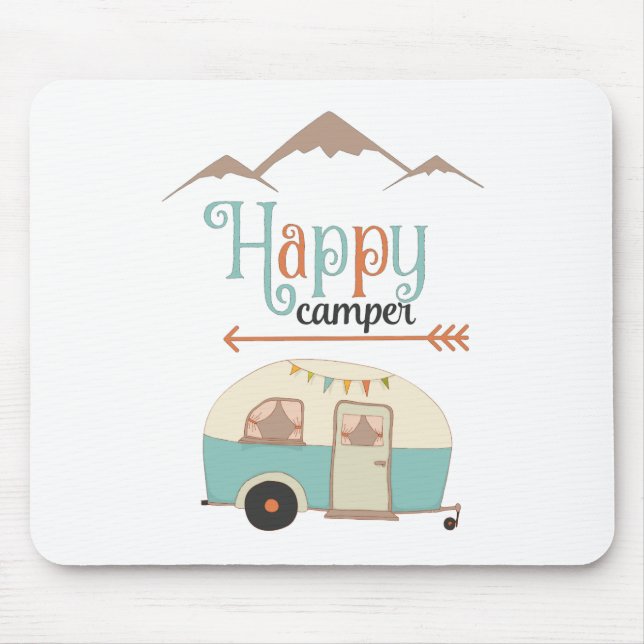 Mousepad Retro RV de Camper Cute Feliz (Frente)