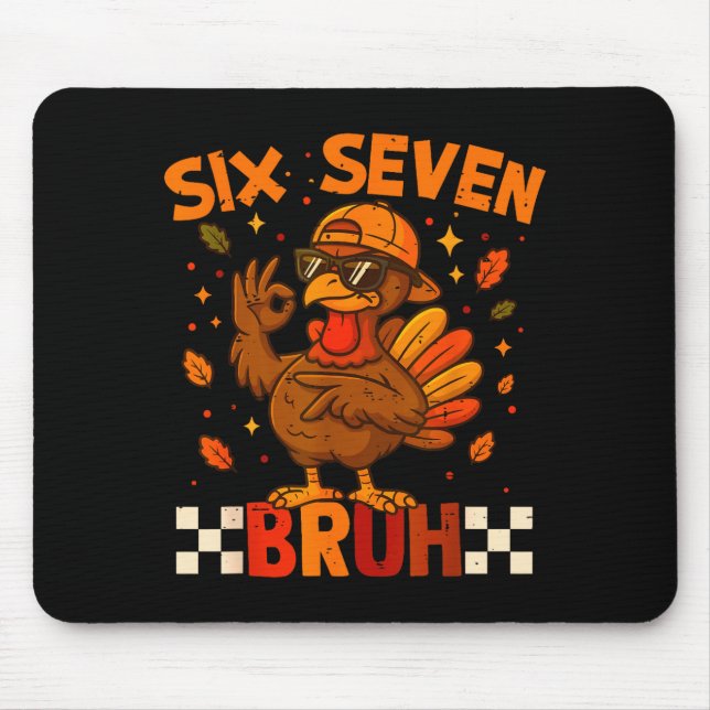 Mousepad Retro Seis Sete Cara 67 Outono Dia de Ação de Graç (Frente)