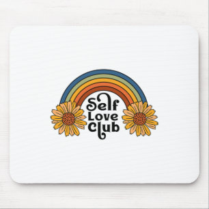 Mousepad Retro Self Love Club Sunflower Rainbow Mental Heat