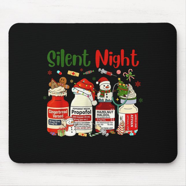 Mousepad Retro Silent Night Xmas Nurse Christmas Doctor Er  (Frente)