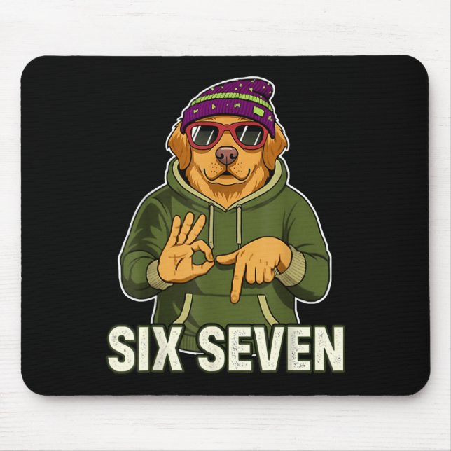 Mousepad Retro Six Seven Golden Retriever Graphic Gift Men  (Frente)
