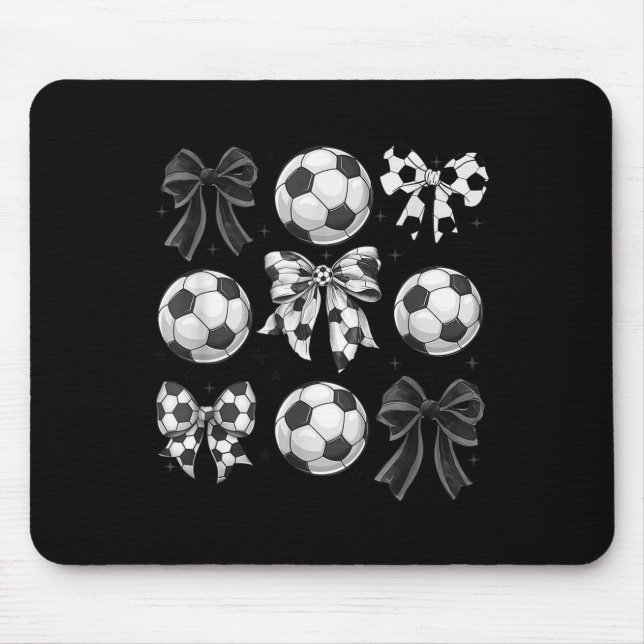 Mousepad Retro Soccer Bow,game Day,coquette Soccer Mom,mama (Frente)