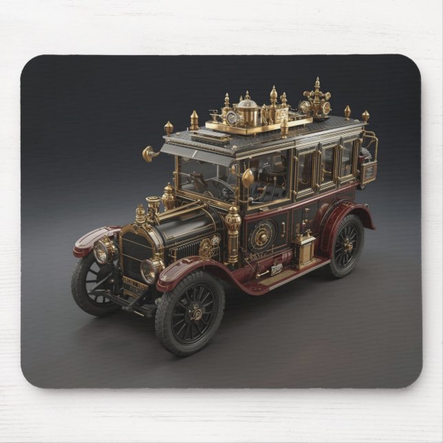 Mousepad Retro Steampunk Police Cruiser (Frente)