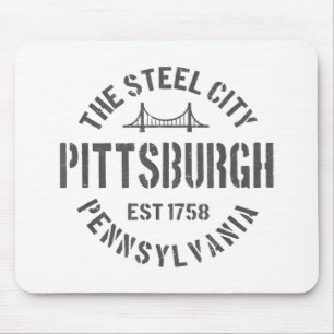 Mousepad Retro Steel City Pittsburgh Pensilvânia Yinz