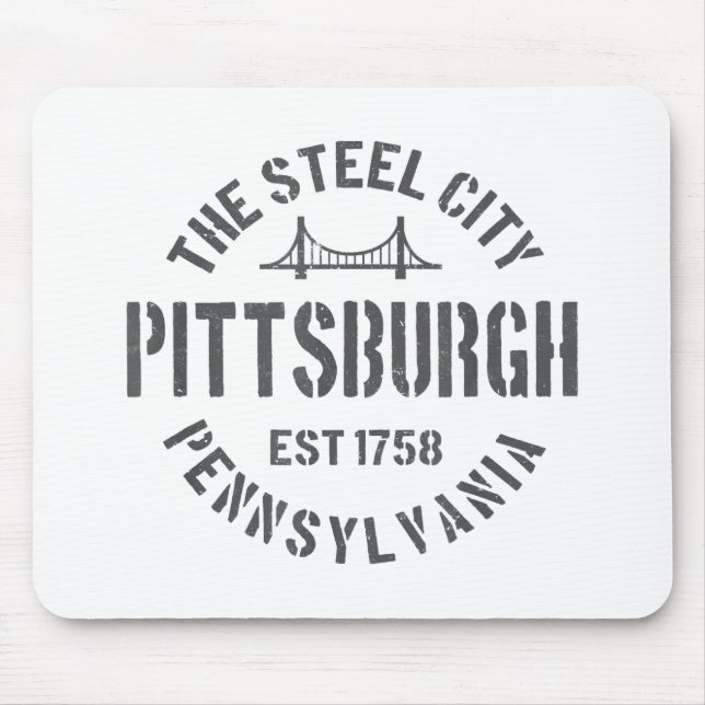 Mousepad Retro Steel City Pittsburgh Pensilvânia Yinz (Frente)