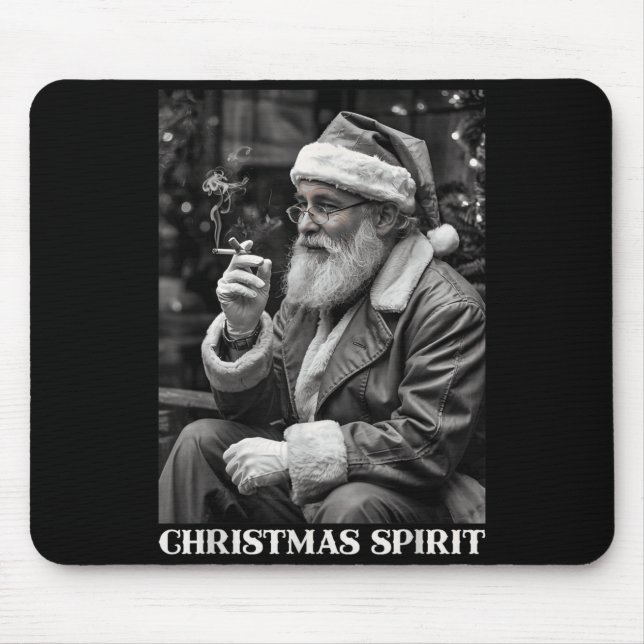 Mousepad Retro Style Santa Claus Smoking Cigarette Christma (Frente)