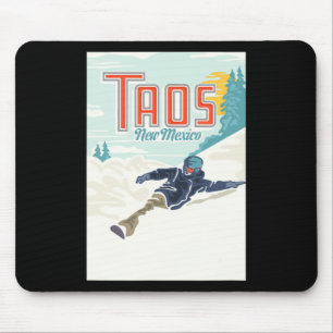 Mousepad Retro Taos Vale da Neve Novo México Esqui Snowboar