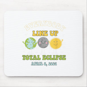 Mousepad Retro Todos Alinhando Eclipse Solar Total 2024 E