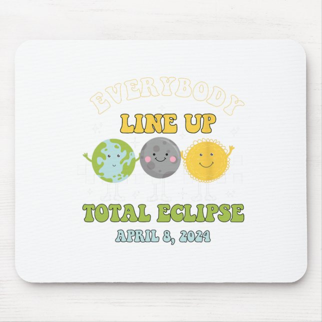 Mousepad Retro Todos Alinhando Eclipse Solar Total 2024 E (Frente)
