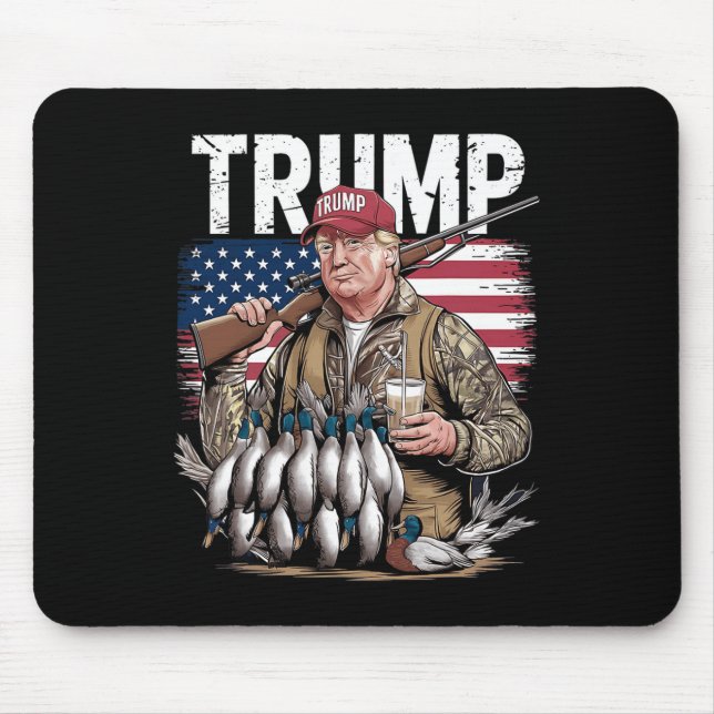 Mousepad Retro Trump Hunting Duck Hello Hunting Season UF (Frente)