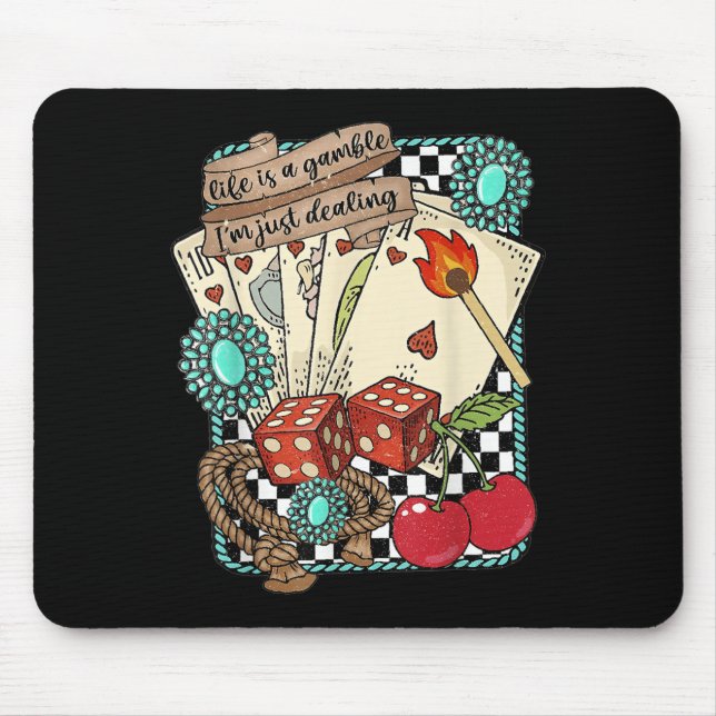 Mousepad Retro Turquoise Western Wild West Cowboy Cowgirl  (Frente)