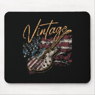Mousepad Retro U Flag Guitar 4 De Julho Patriótico