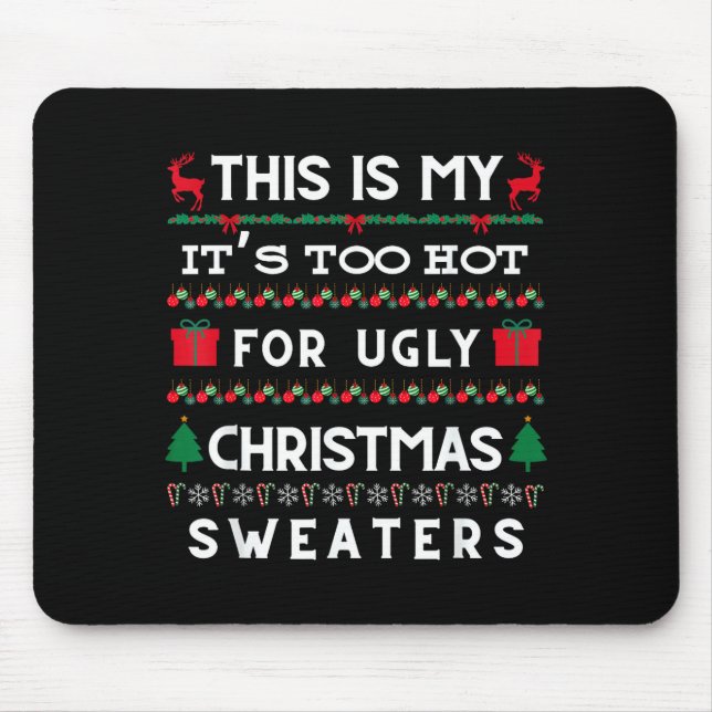 Mousepad Retro Ugly Christmas Sweater Candy Cane Tree Vibes (Frente)