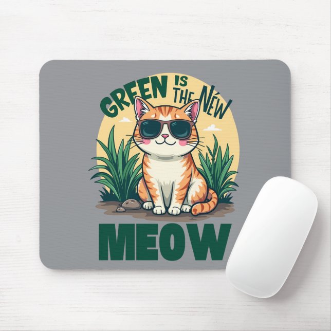 Mousepad Retro "Verde É O Novo Mato", Legal Arte Natural De (Com mouse)