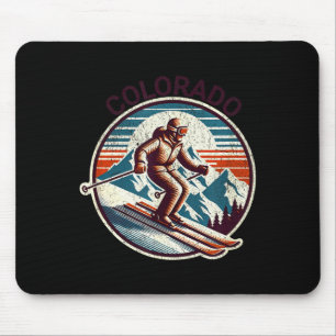 Mousepad Retro vintage resort de esqui no colorado esqui de