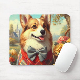 Mousepad Retro Welsh Corgi Cardigan Painting